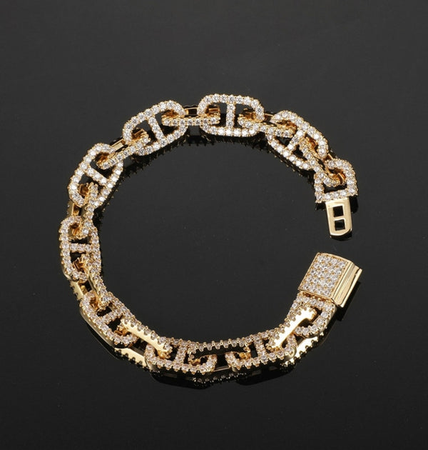 Round Cut Moissanite Cuban Link Hip Hop Bracelet