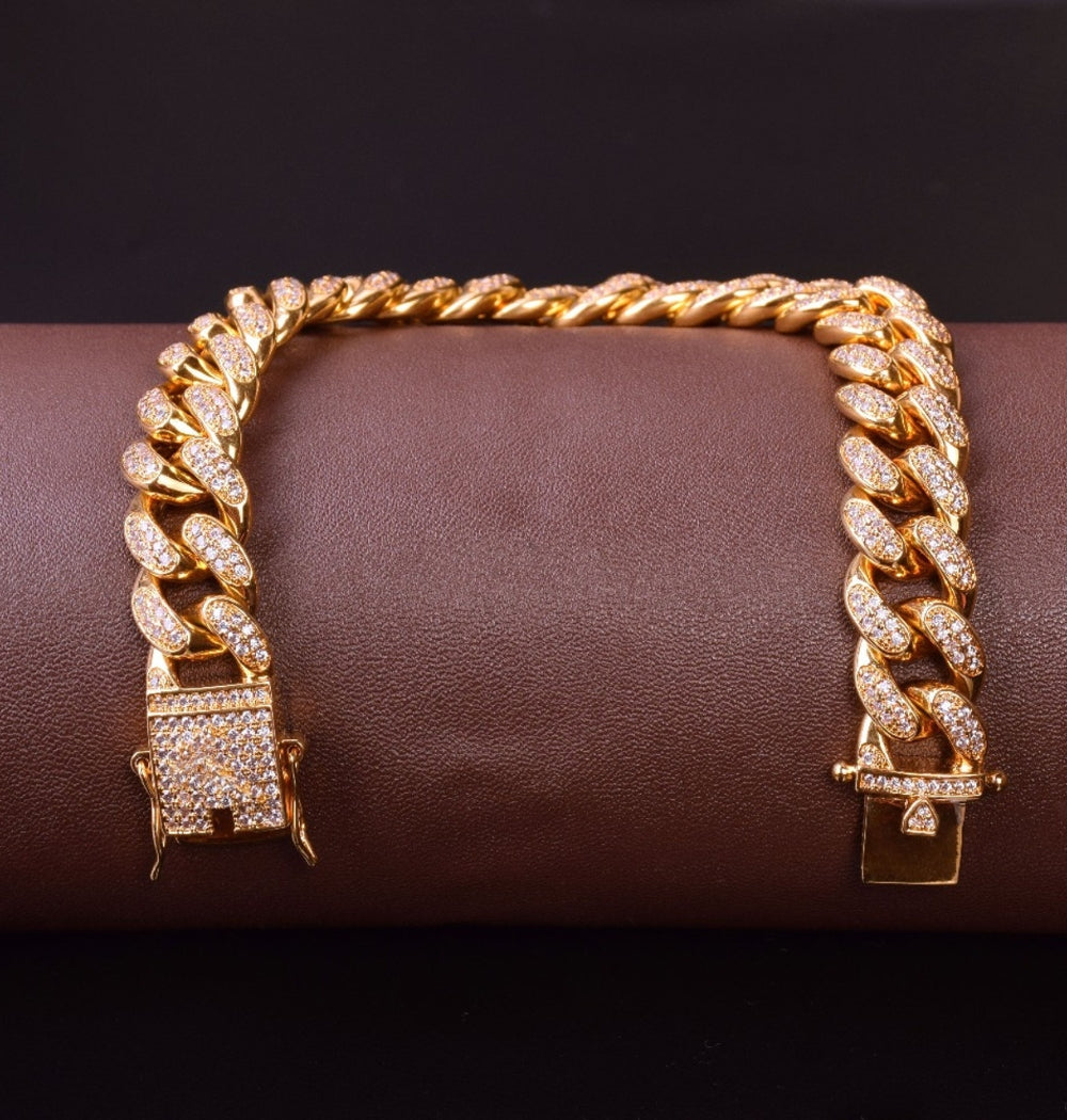 Round Cut Iced Out Miami Hip Hop Bracelet