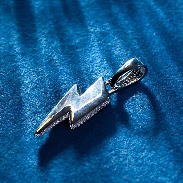 Luxury Iced Out Lightning Bolt Pendant With Moissanite