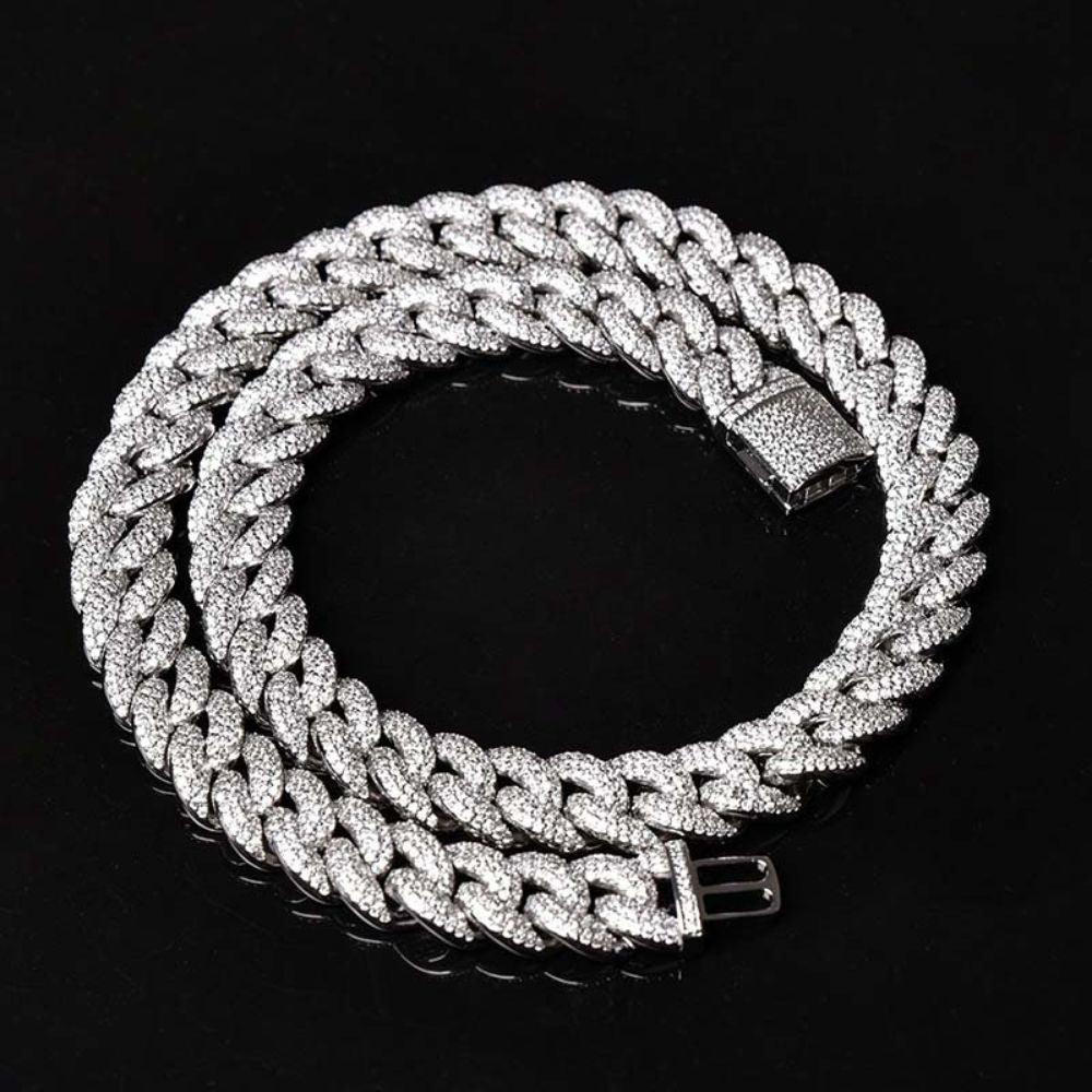 Round Cut Moissanite Iced Out Men's Chain For Birthday Gift
