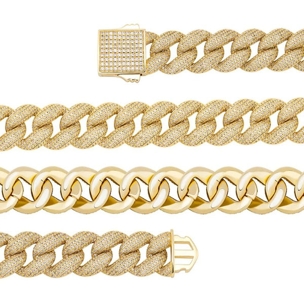 Iced Out Moissanite Cuban Link Rapper Style Bracelet