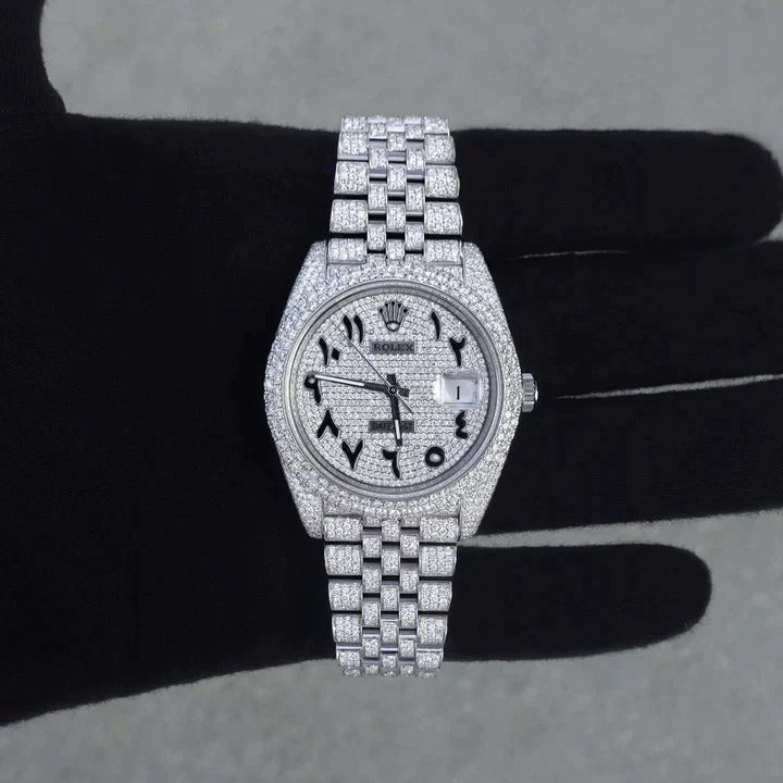 Rolex Datejust Iced Out Moissanite Diamond Watch for Him