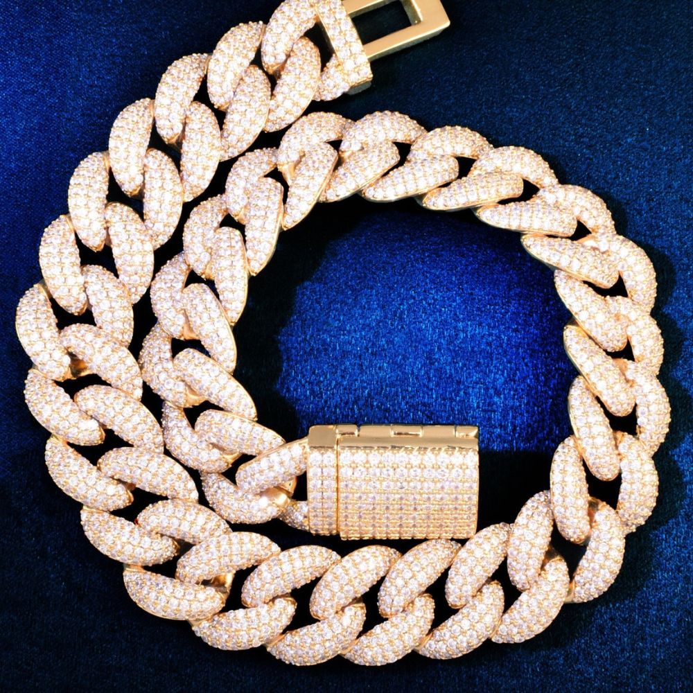 Lab Grown Diamond Round Cut Flooded Iced Out Chain