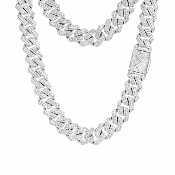 Lab Grown Diamond Round Cut Cuban Link Chain For Men