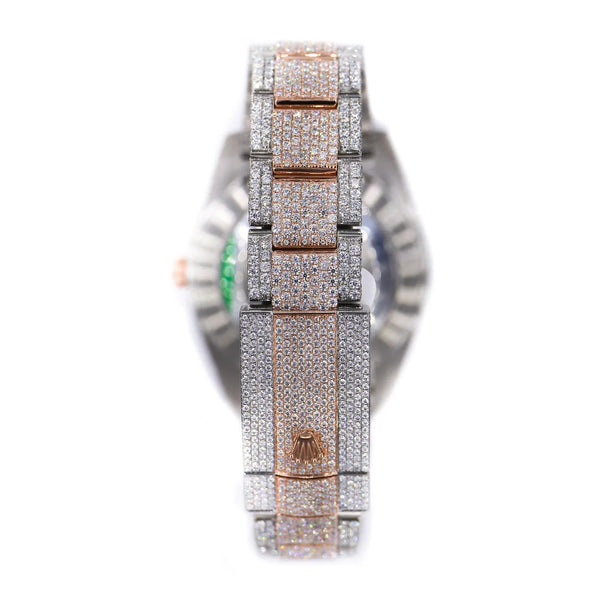Dual Tone Moissanite Diamond Iced Out Datejust Luxury Watch