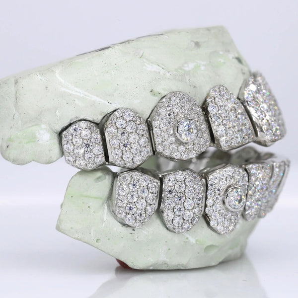 Iced Out Moissanite Bezel Set Grillz For Men's