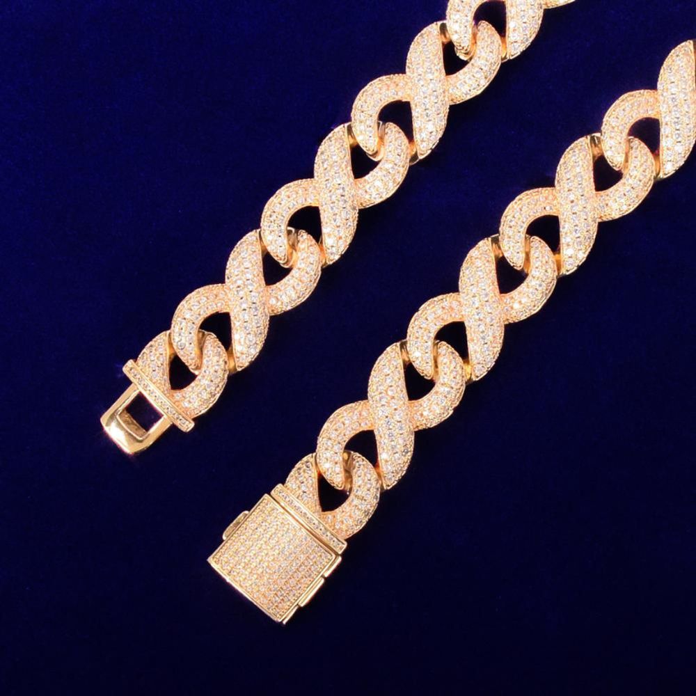 Round Cut Lab Grown Diamond Infinity Link Hip Hop Chain