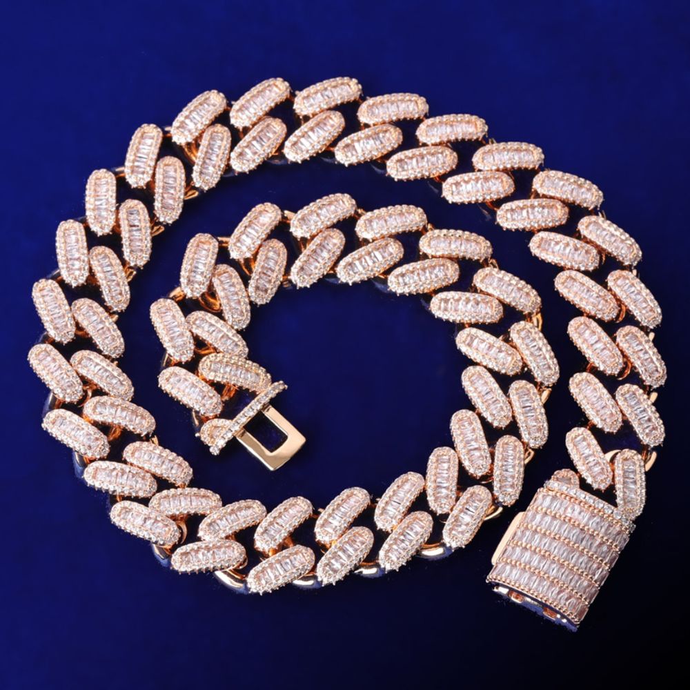 Baguette Cut Lab Grown Diamond Men's Cuban Link Chain