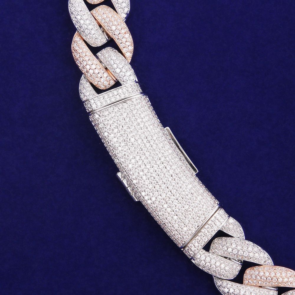 Lab Grown Diamond Round Cut Classic Cuban Link Chain