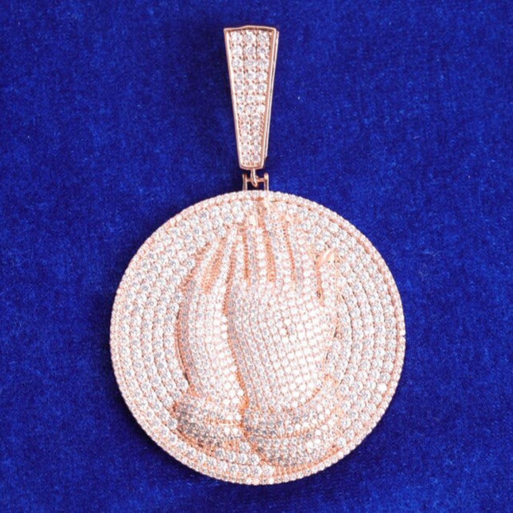 Round Cut Lab Grown Diamond Iced Out Hip Hop Pendant