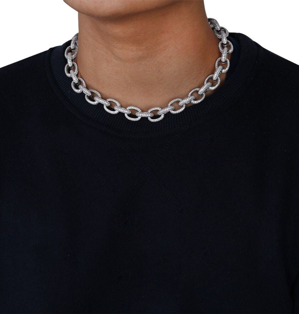 Round Cut Lab Grown Diamond Classic Chain For Men