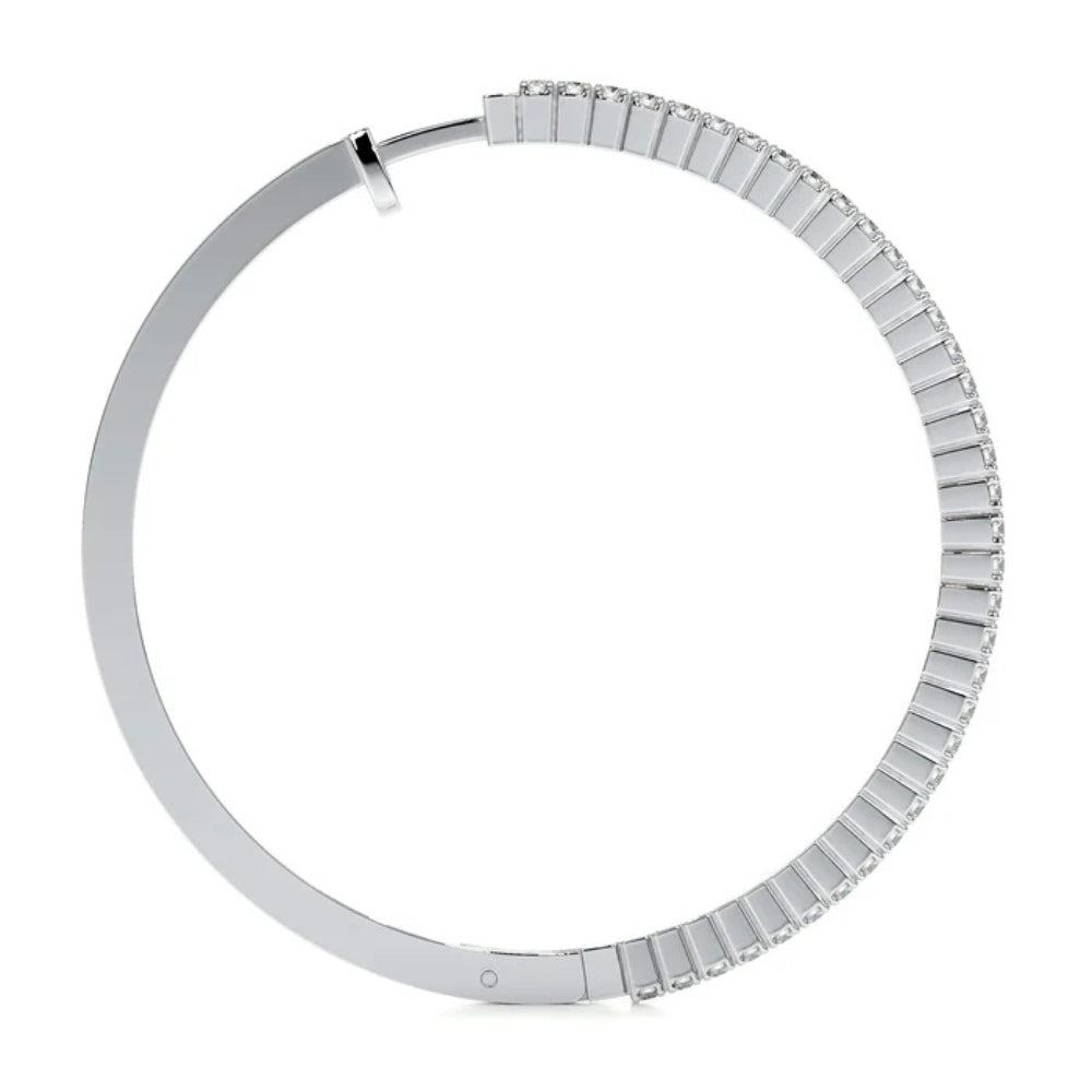 Round Cut Moissanite Pave Set Hoop Earrings For Women