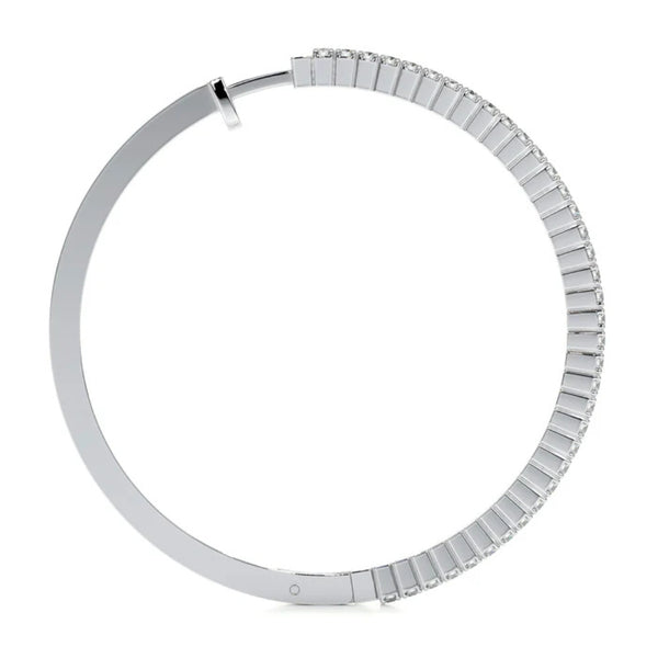 Round Cut Moissanite Pave Set Hoop Earrings For Women