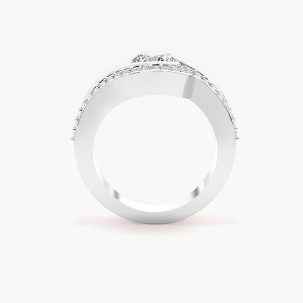 Colorless Moissanite Round Cut Solitaire Bridal Ring Set