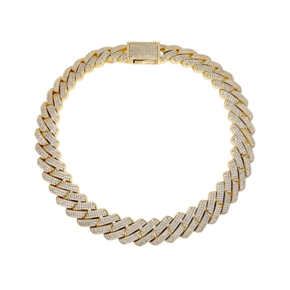 Lab Grown Diamond Round Cut Cuban Link Chain For Men