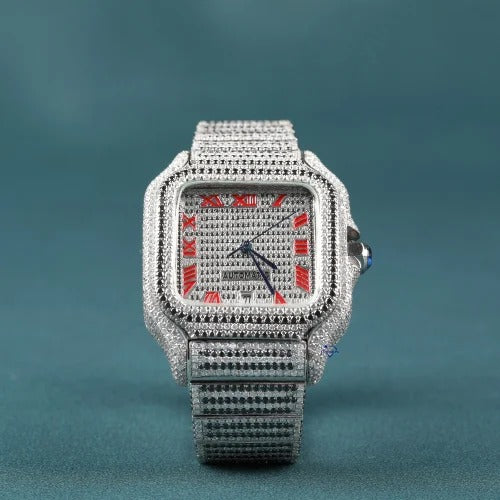 Fully Iced Out Cartier Moissanite Diamond Hip Hop Luxury Watches for Men's Gifts