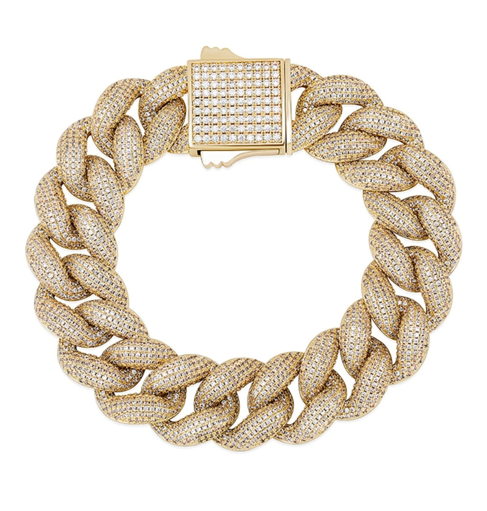 Colorless Moissanite Iced Out Cuban Hip Hop Bracelet
