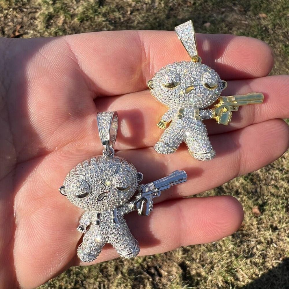 Iced Out VVS1 Moissanite Rapper Style Hip Hop Pendant