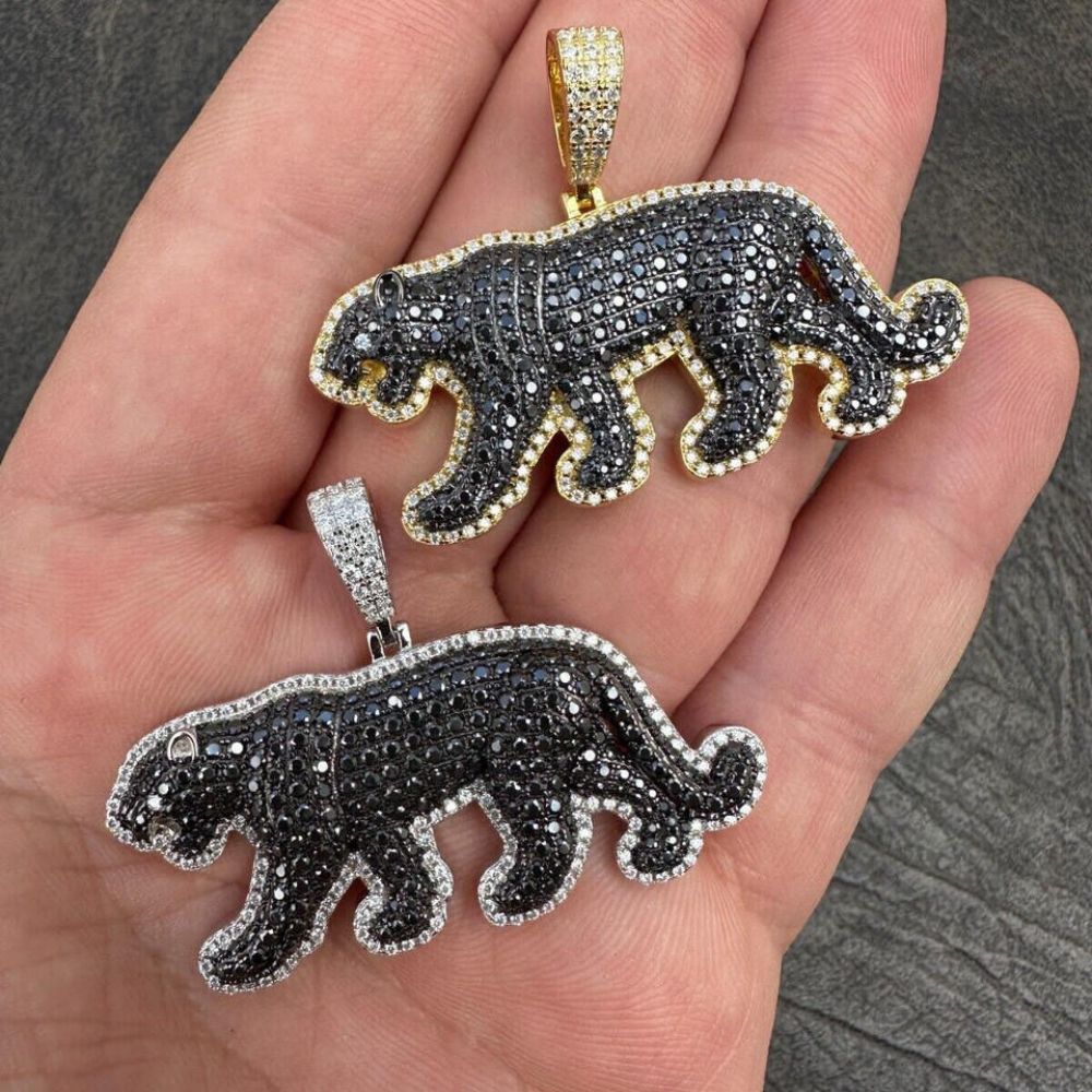 Moissanite Iced Out Black Panther Hip Hop Pendant