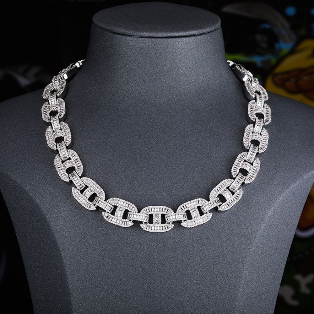 Baguette Cut Lab Grown Diamond Flooded Iced Out Chain