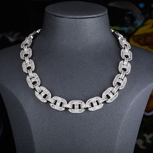 Baguette Cut Lab Grown Diamond Flooded Iced Out Chain
