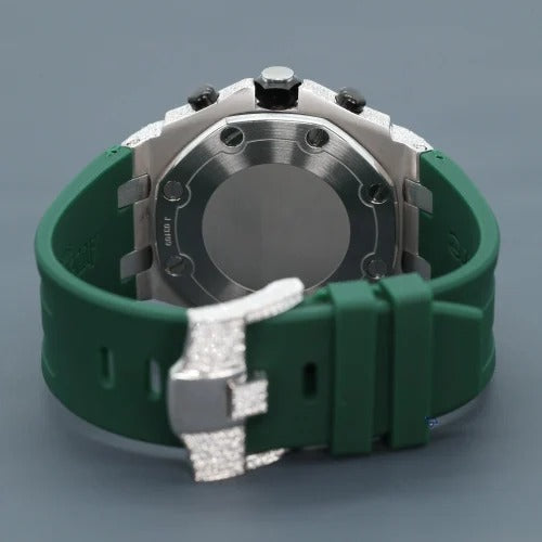 Rubber Strap Iced Out Automatic Movement Luxury Watches