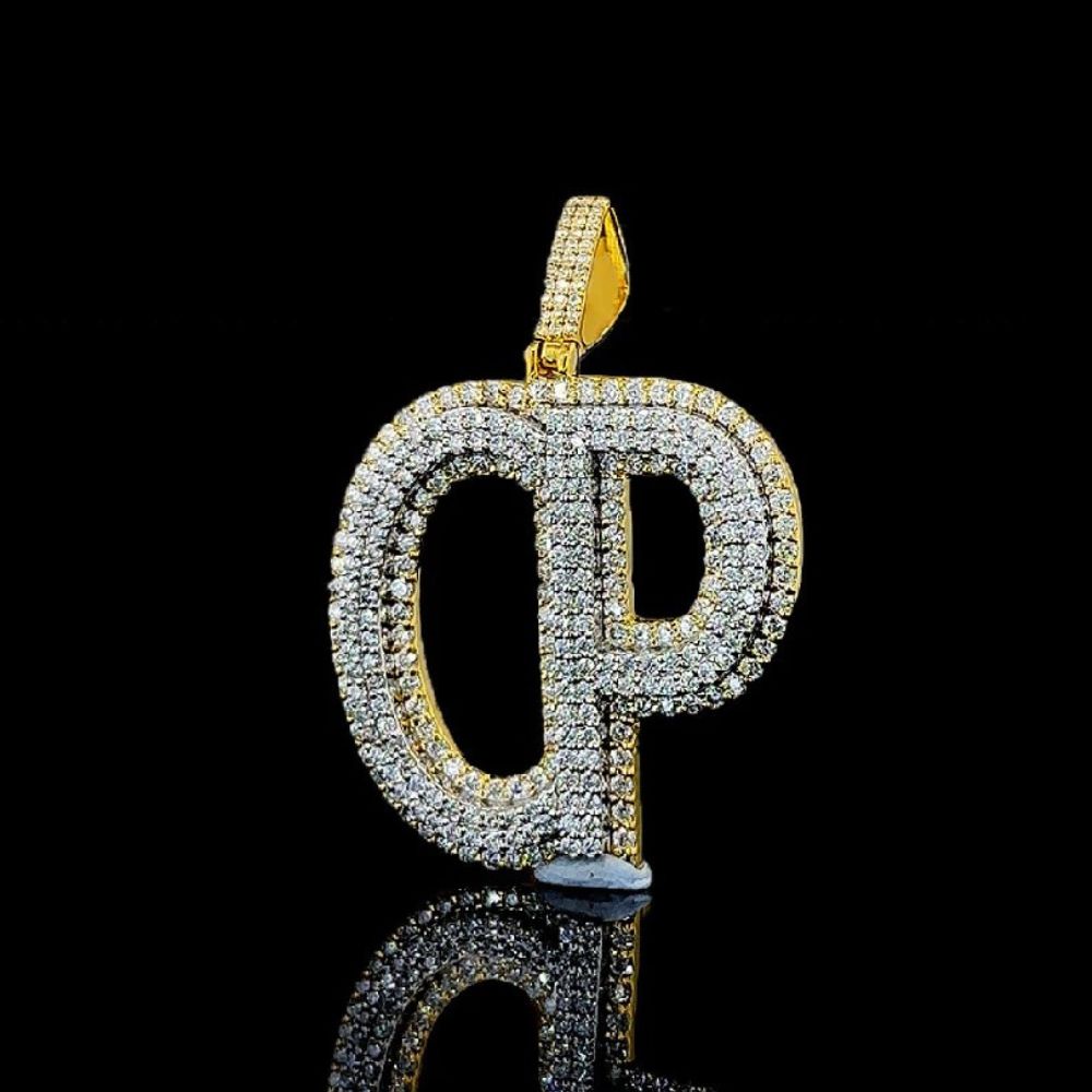 CP Custom Letter Iced Out Moissanite Stylish Hip Hop Pendant