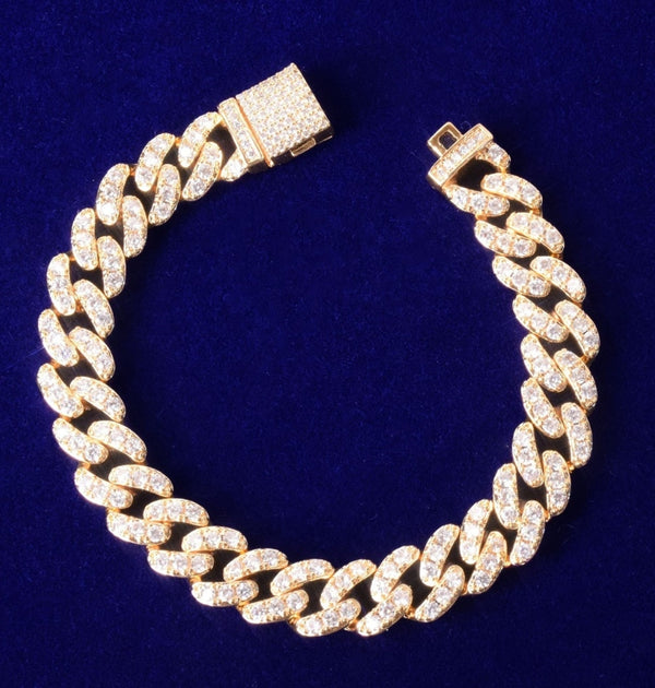 Iced Out Moissanite Miami Cuban Link Men's Hip Hop Bracelet
