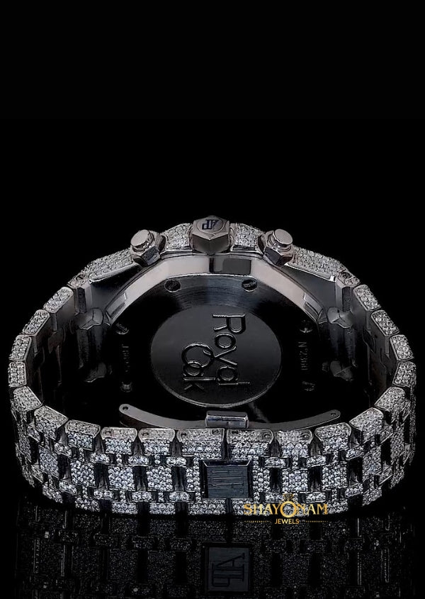 Iced Out Moissanite Diamond Royal Oak Luxury Watch For Men's