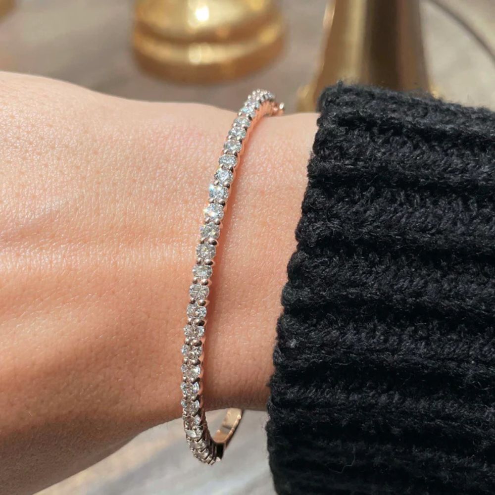 VVS1 Moissanite Round Cut Tennis Bracelet