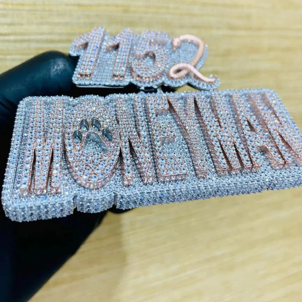 Custom Letter Iced Out Moissanite Rapper Style Hip Hop Pendant