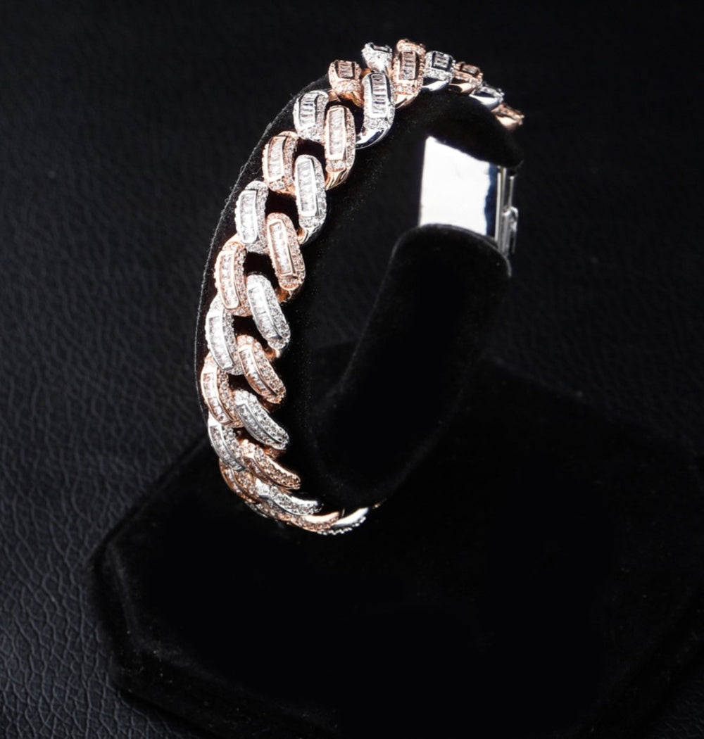 Iced Out Colorless Moissanite Miami Iced Hip Hop Bracelet