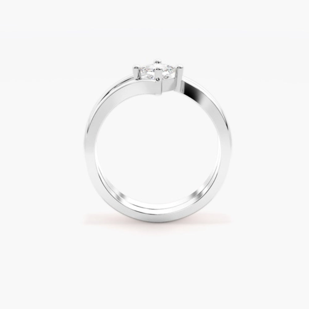 Princess Cut Moissanite Buypass Style Wedding Ring Set