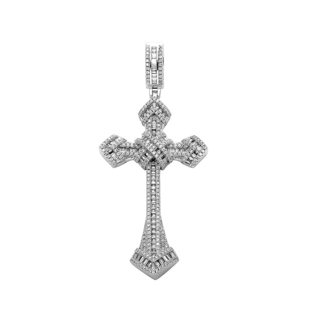 Moissanite Diamond Iced Out Cross Pendant For Men's