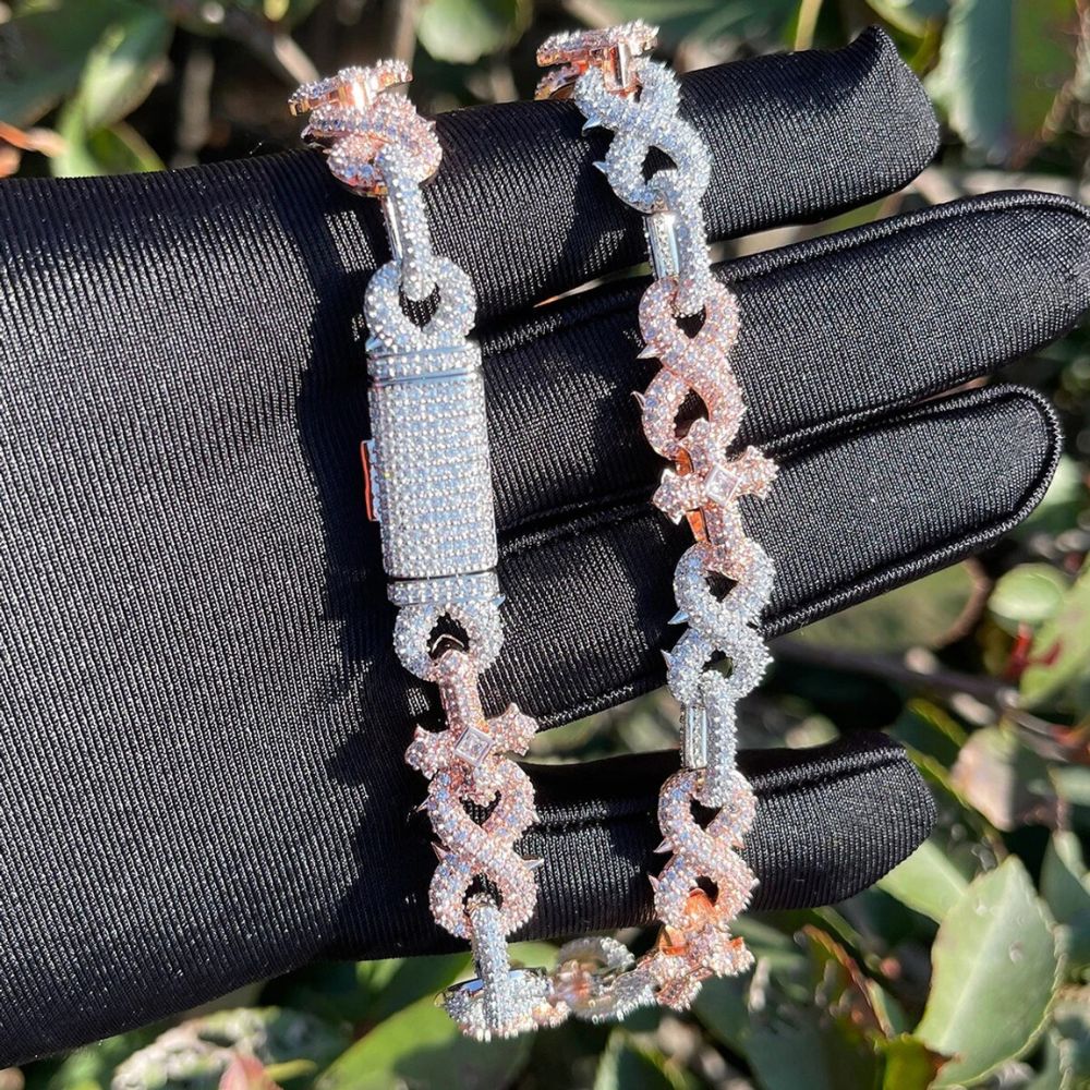 Lab Grown Diamond Round Cut Cross Infinity Link Chain