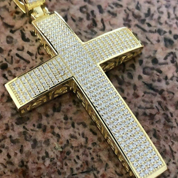 Moissanite Diamond Iced Out Cross Pendant For Him