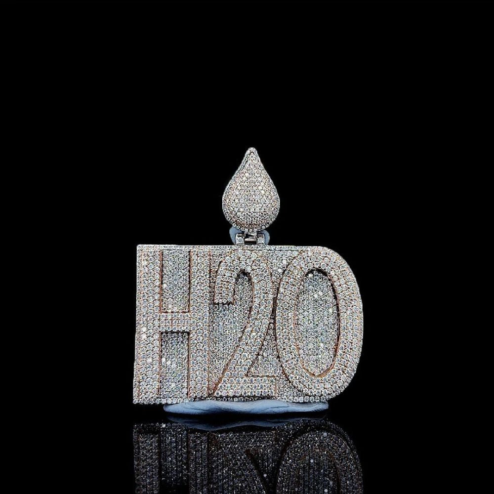 H2O Iced Out Moissanite Diamond Hip Hop Pendant