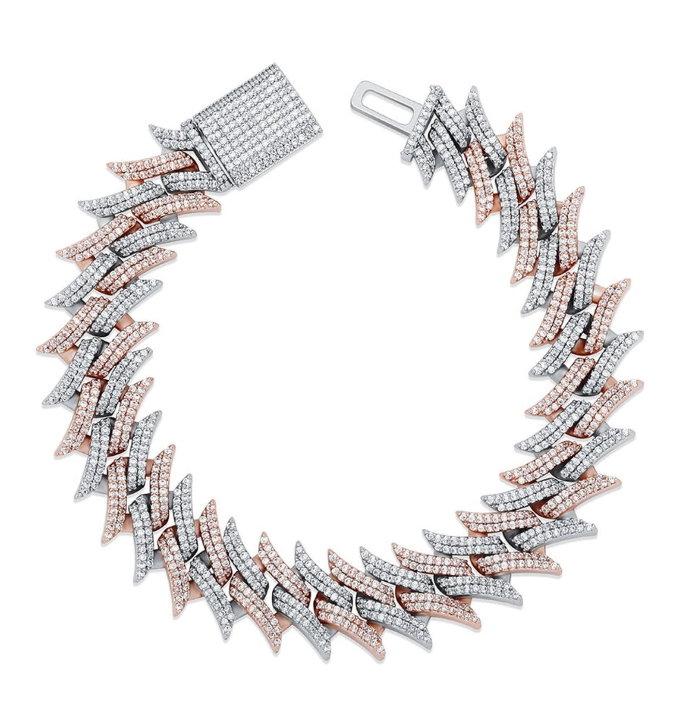 Moissanite Round Cut Iced Out Cuban Hip Hop Bracelet