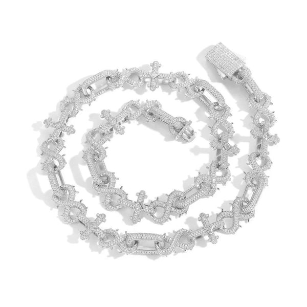 Iced Out Moissanite Infinity Cross Link Hip Hop Chain For Men