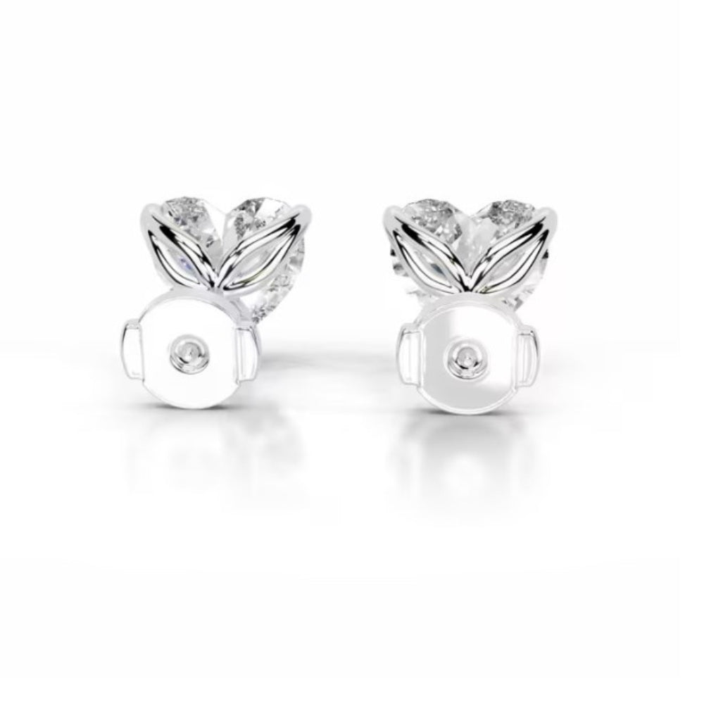Heart Cut Moissanite Solitaire Women Earring