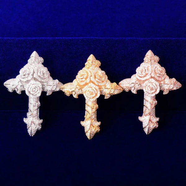 Lab Grown Diamond Round Cut Cross Hip Hop Pendant