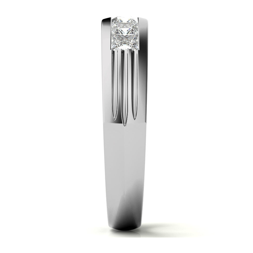 Princess Cut Channel Set Lab Grown Diamond Wedding Band