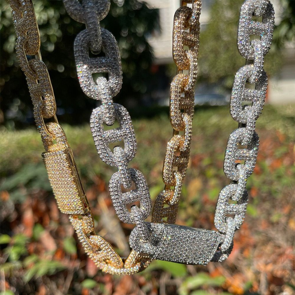 Round Cut Lab Grown Diamond Cuban Link Men's Chain