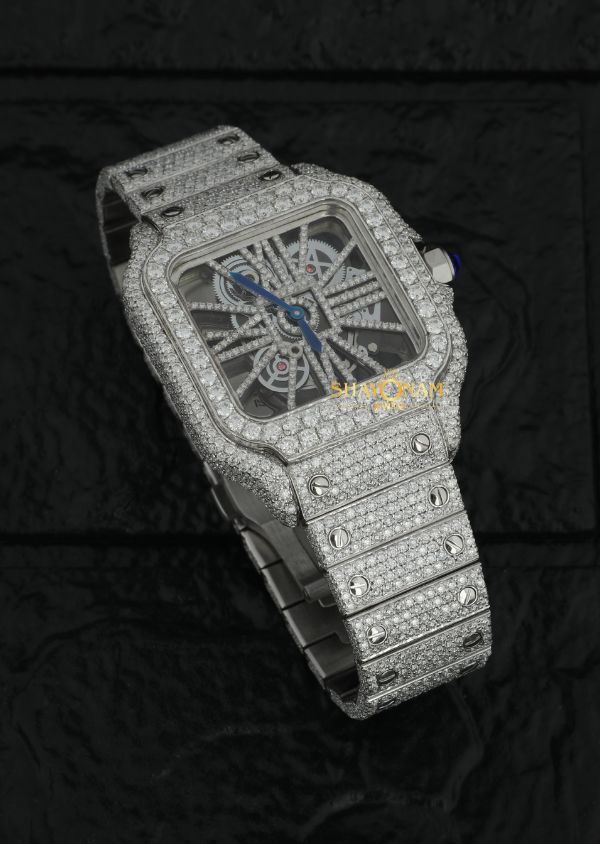 Full White Iced Out Moissanite Diamond Luxury Watch