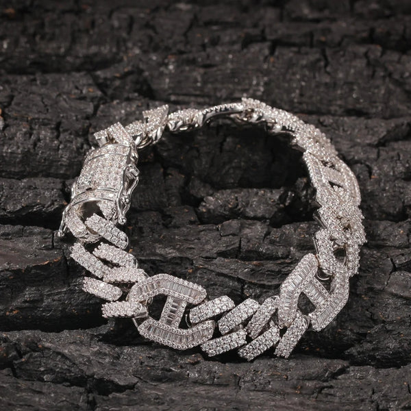 Baguette Cut Moissanite Iced Out Hip Hop Bracelet