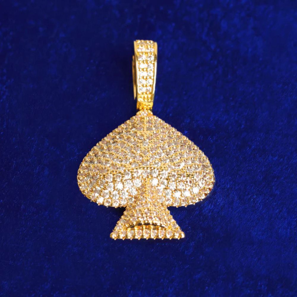Lab Grown Diamond Round Cut Ace Of Spades Hip Hop Pendant