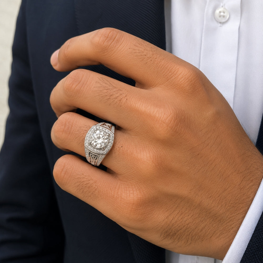 Round Cut Lab Grown Diamond Halo Style Promise Ring