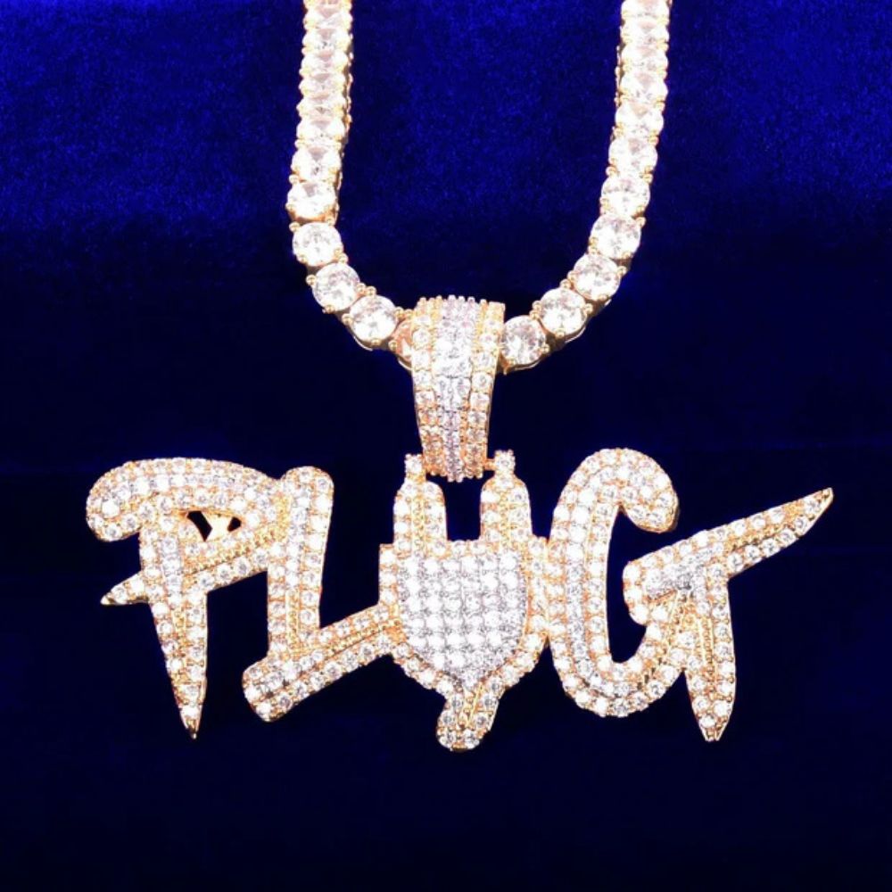 Flooded Iced Out Round Cut Lab Grown Diamond Pendant