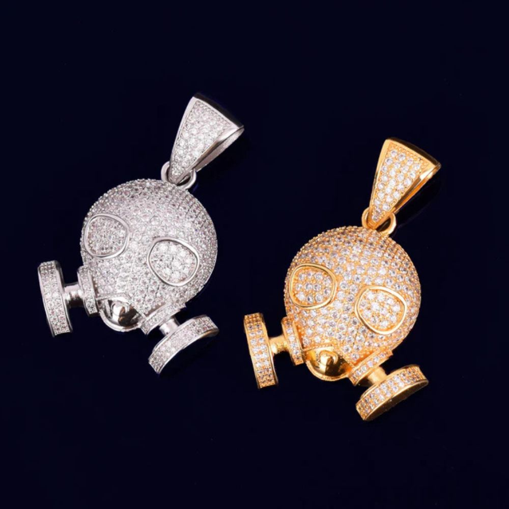 Round Cut Lab Grown Diamond gas mask Hip Hop Pendant