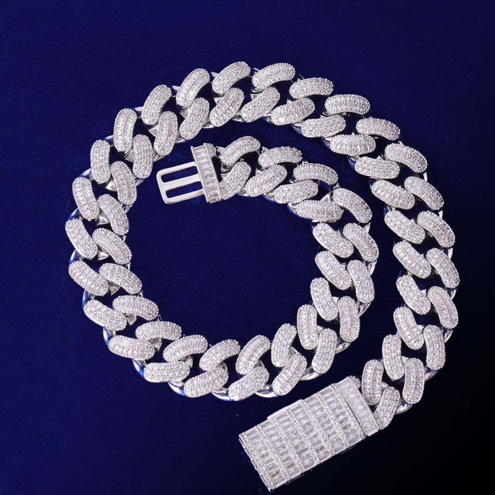 Baguette Cut Lab Grown Diamond Men's Cuban Link Chain